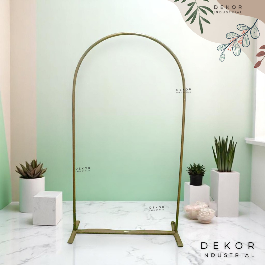 FNy Standing Besi Oval Dekorasi Lamaran Dekorasi Weding Tiang Background Bisa Bongkar Pasang