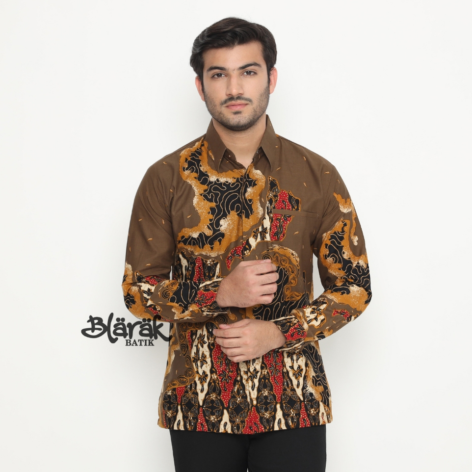 BLARAK - Baju Batik Pria Welagar Cokelat Mocca