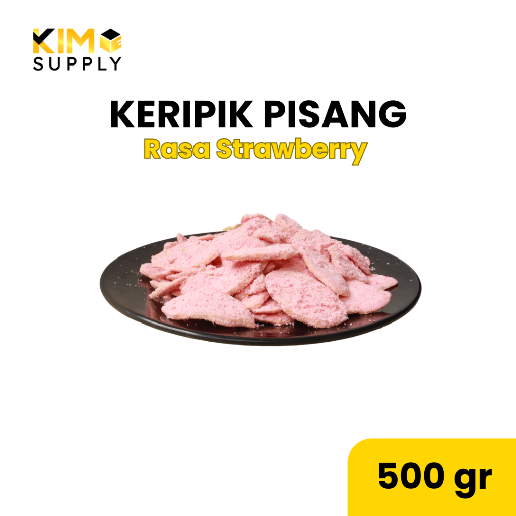 

KERIPIK PISANG STRAWBERRY (500GR) snack cemilan makanan manis kekinian