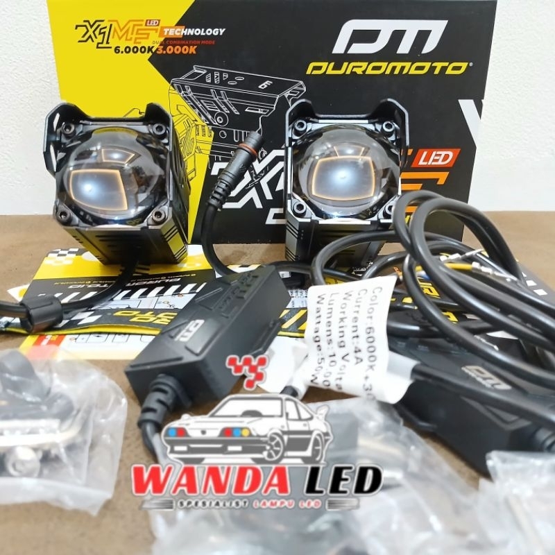 LAMPU MINI LASER DUROMOTO X1ME - X1- ME LAMPU LED MOTOR MOBIL 100 WATT - LAMPU SOROT 3 MODE