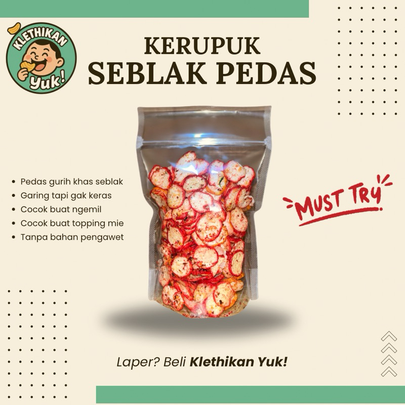 

Kerupuk Seblak Pedas 150gr – Snack Kriuk & Alami, Tanpa Pengawet!