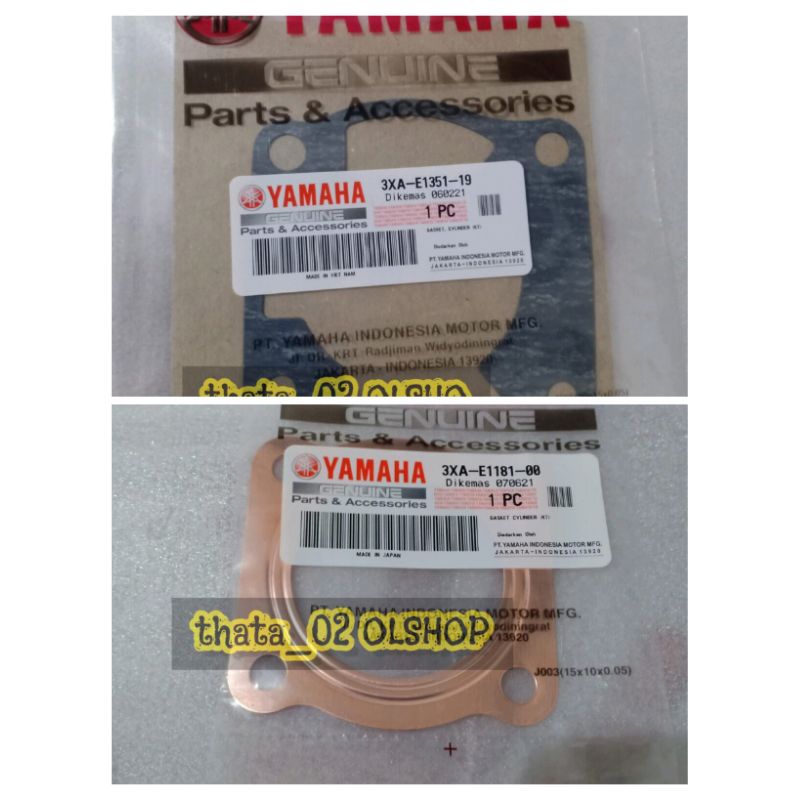 GASKET BLOK + HEAD YAMAHA FIZR ORIGINAL PAKING BLOK HEAD FIZR FORCE ONE ASLI YAMAHA ( 2 item )