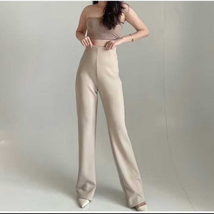 Flare Pants Cutbray Scuba Celana Panjang Wanita Celana Cutbray Wanita Scuba Celana Kulot