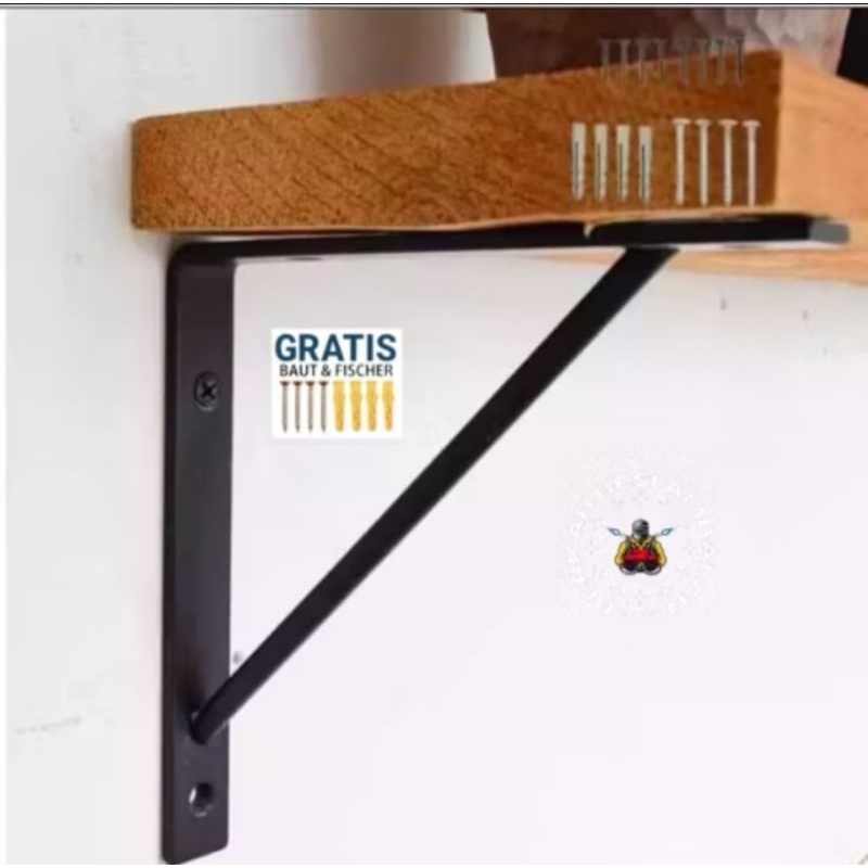 SIKU AMBALAN BESI SIKU PENYANGGA RAK DINDING BRACKET BESI RAK DINDING KUAT