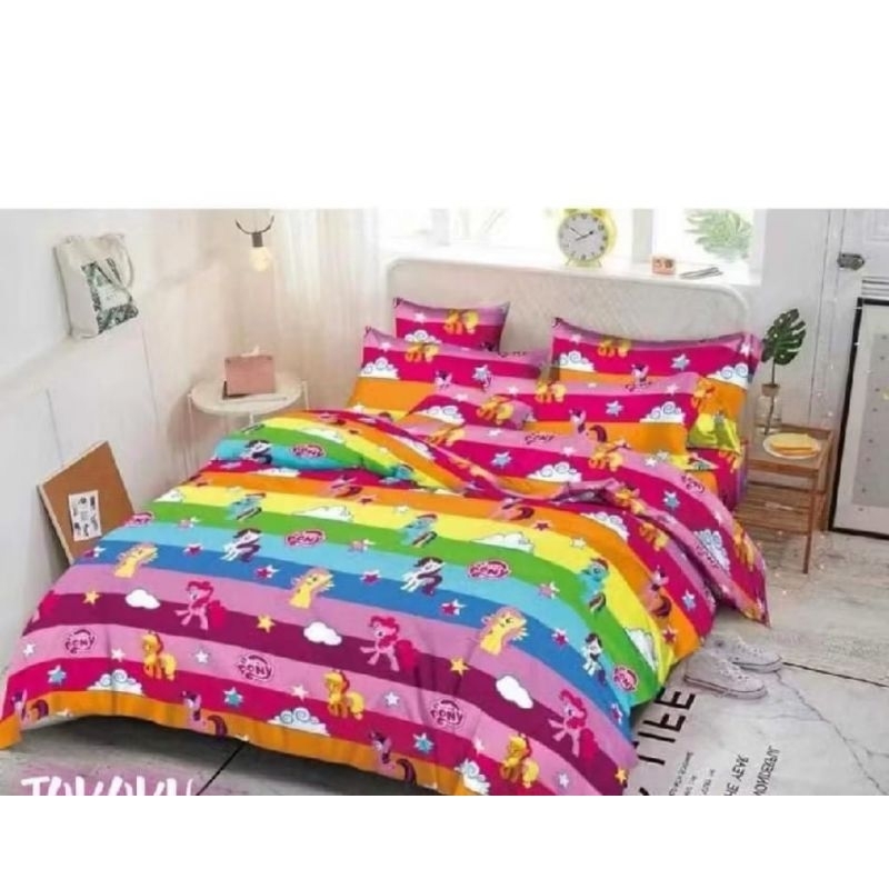 sprei set karakter motif Kuda Poni murah tebal premium ukuran 180x200 160x200 120x200 kain halus kat