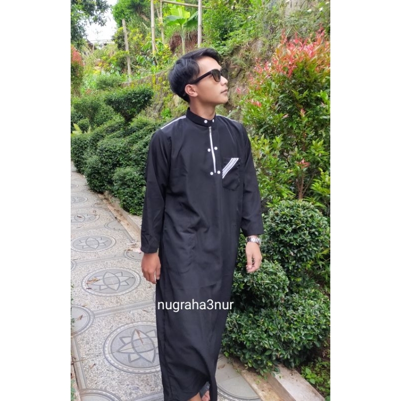 jubah pria dewasa resleting lengan panjang
