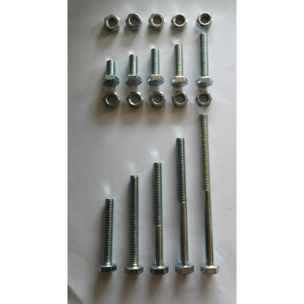 BAUT MUR PUTIH M8X20MM (2 CM) / BAUT HEXAGON 8X20 / BMP 8X20/ BAUT KUNCI 13