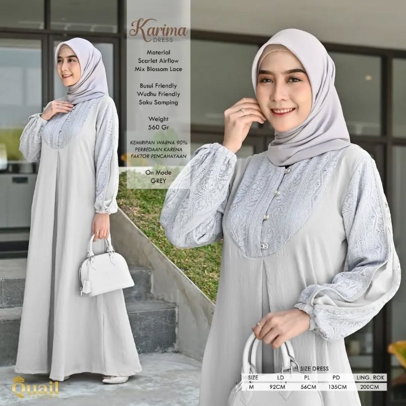 GAMIS KARIMA POLOS MIX BRUKAT / GAMIS WANITA KONDANGAN / GAMIS AIRFLOW / GAMIS ORIGINAL QUAIL HIJAB/