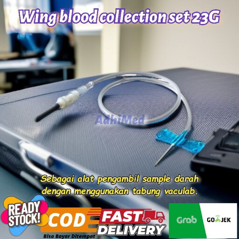 wing blood collection set 23Gx3/4" wing needle vacutainer jarum oengambil sample