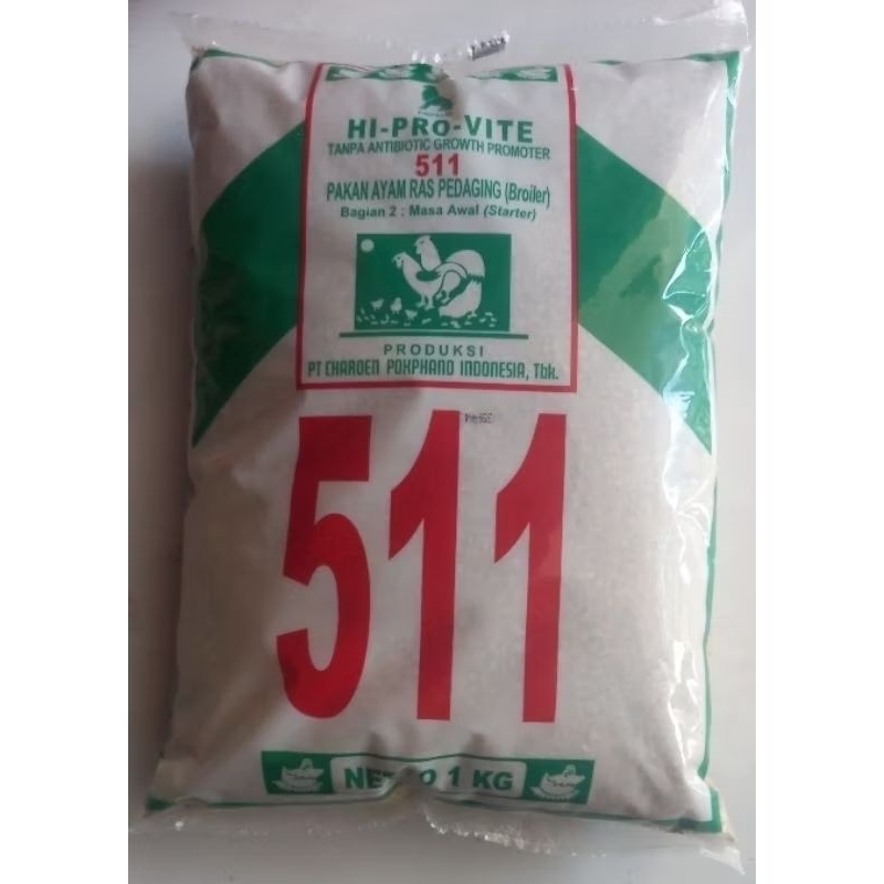 Pakan Ayam Ras Pedaging/Broiler 511 (kemasan 1 kg)
