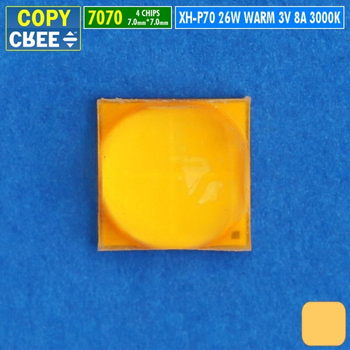 Lampu Led Chip XH-P70 Warm 26W COPY CREE 3V SMD 7070 Mata Lampu LED 3000K Senter P70 Sorot Tembak Ut