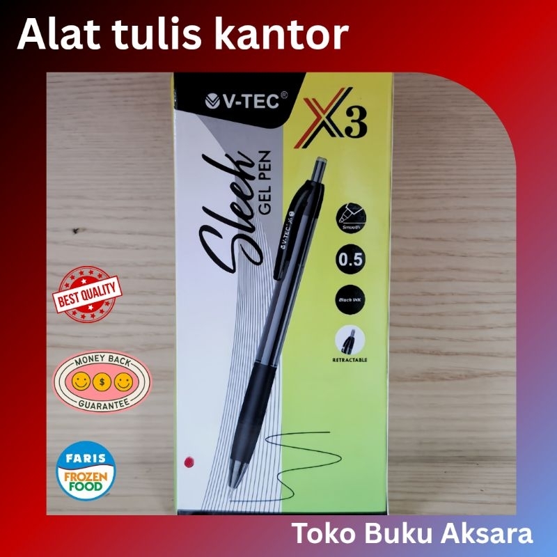 

V-TEC GEL PEN SLEEK X3 Black
