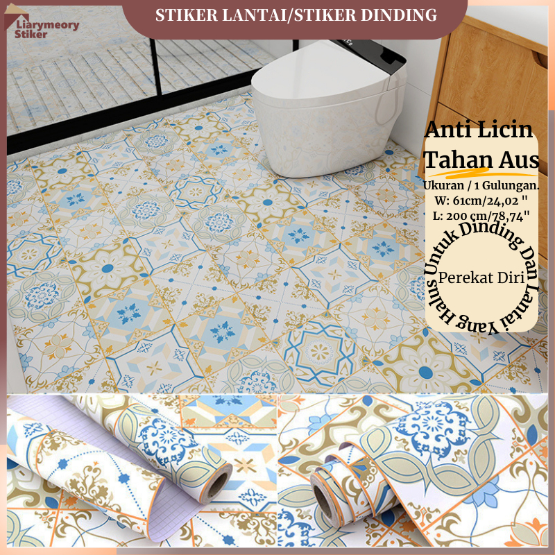 Lantai Pvc Stiker Perekat Diri 2 Meter Stiker Dinding Kamar Mandi Tahan Air Wallpaper Kamar Mandi