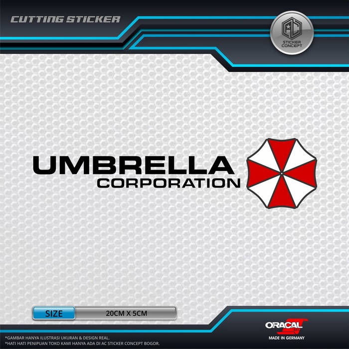 Sticker Cutting Logo Umbrella Corporation Stiker Kaca Body Mobil Motor