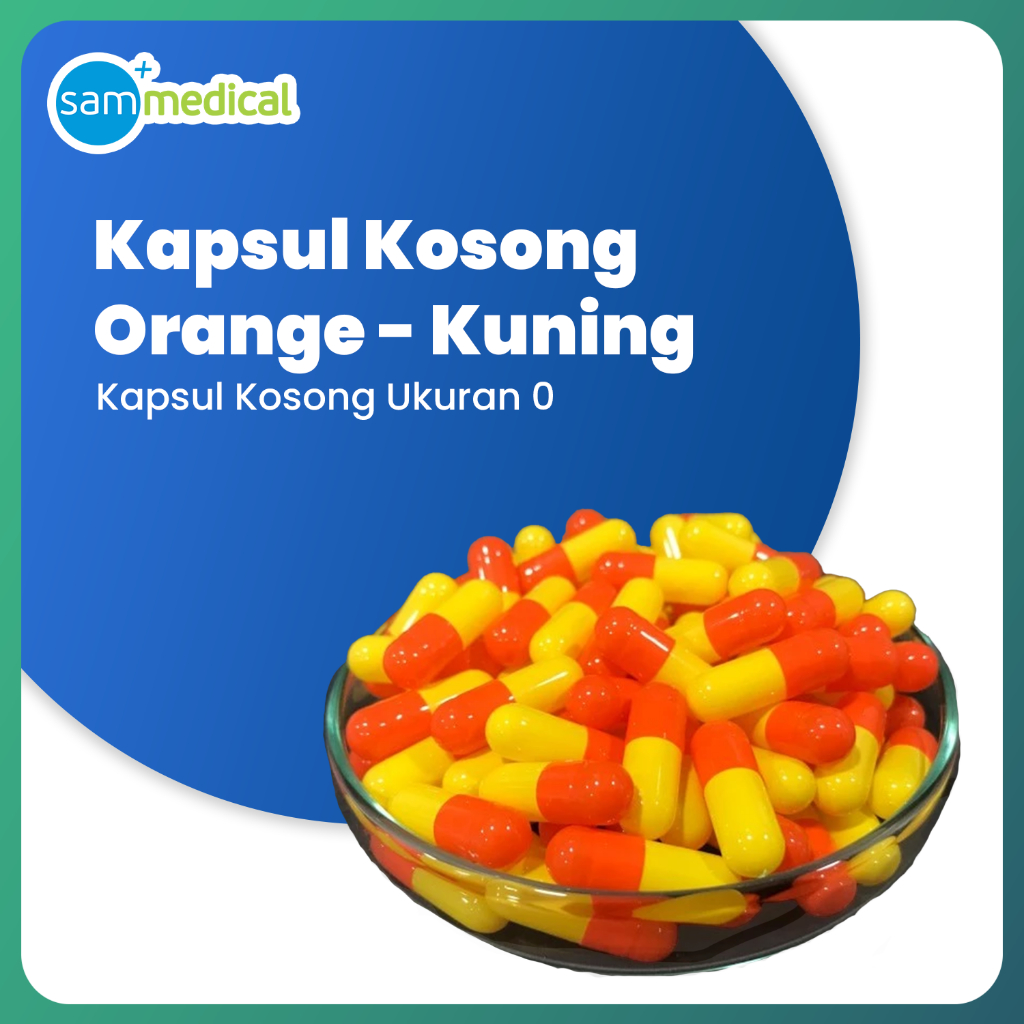 Kapsul Kosong Orange Kuning Semua Ukuran / Cangkang Kapsul Kosong / Kapsul Kosong Gelatin