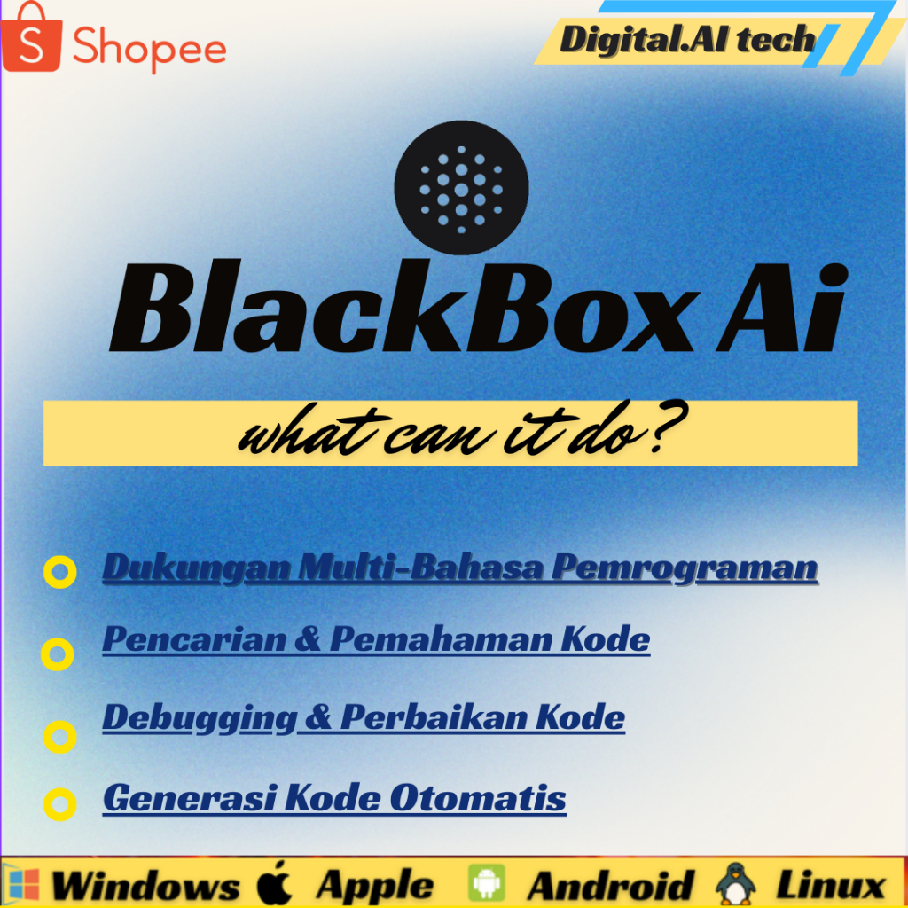 Premium Blackbox Ai Agent Pro 1 Tahun Private - Full Garansi Original