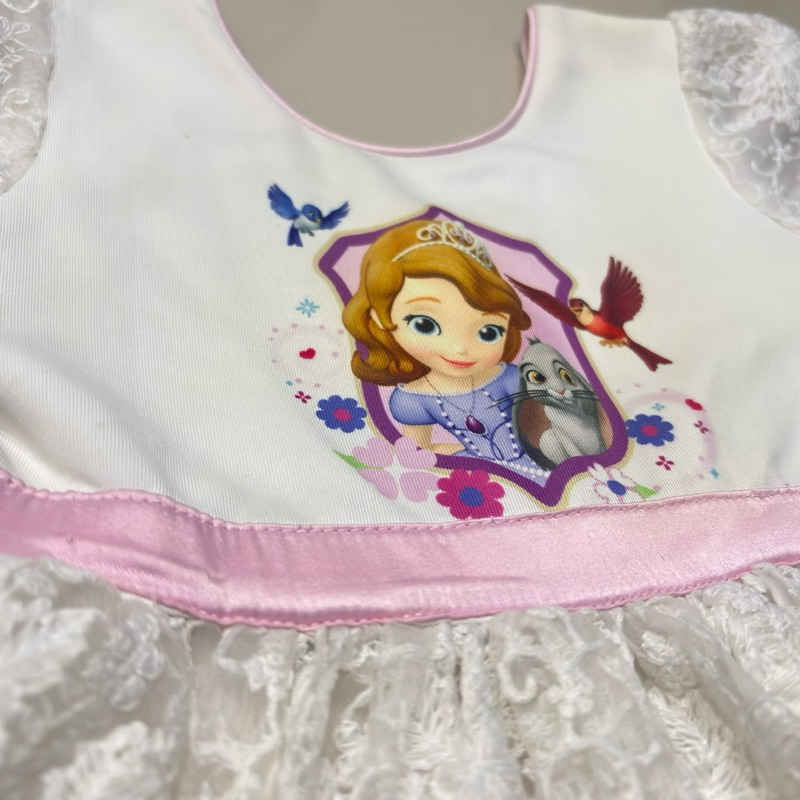 2-3 Tahun Preloved Dress Putih Anak Princess Sofia The First Disney Brukat Pesta