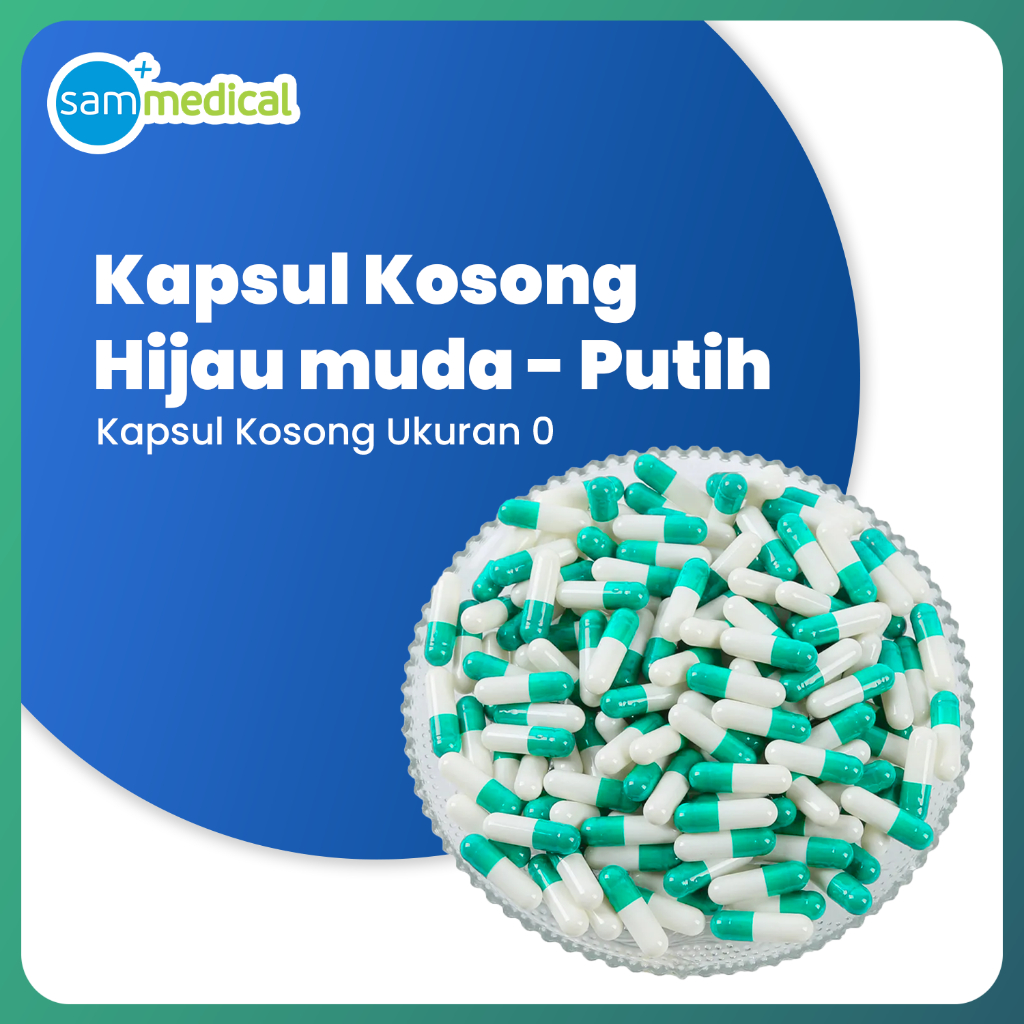 Kapsul Kosong Hijau Muda Putih No. 0 (500mg) / Cangkang Kapsul Kosong