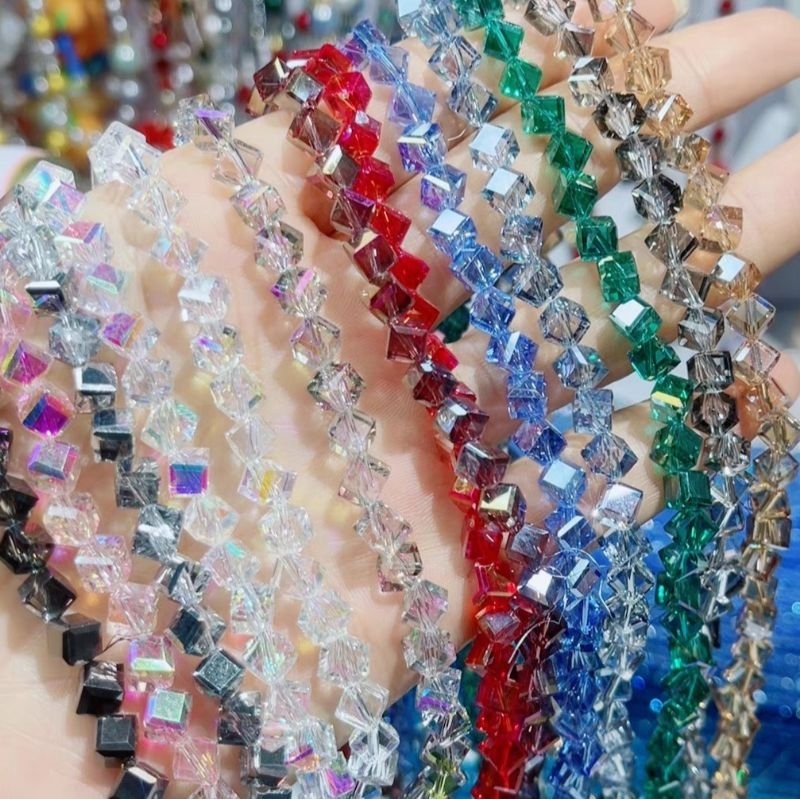 Grosir 78pcs Ketupat 6mm Ceko kristal 3A kubus kotak crystal beads diy swarovski ronce monte mote ma