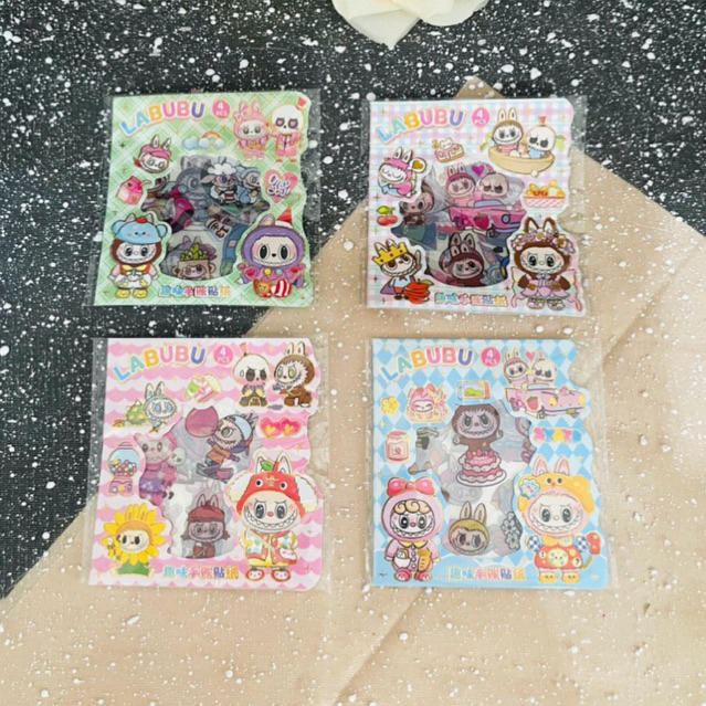 

Set 4 in 1 Sticker Labubu / Sticker Capy Bara