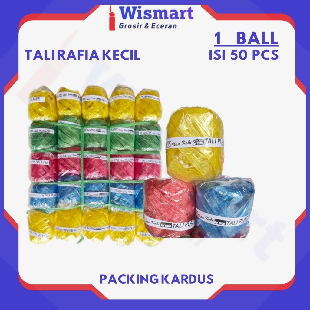 

Tali Rafia Isi 50 / Tali Pengikat / Tali Rapia 1Ball Isi 50 Pcs / Tali Roll Gulungan