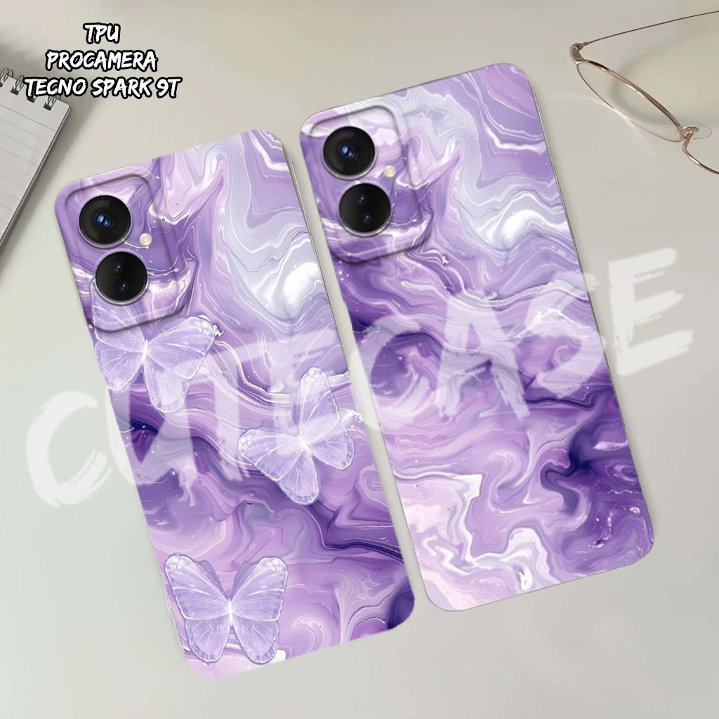 Casing Hp Tecno Spark 9T Terbaru - Fashion Case Purple Aesthetic - Case Tecno Spark 9T - Soft Case H