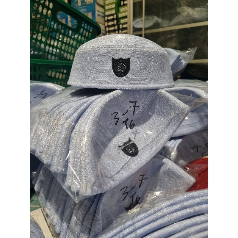 Songkok Malaysia Logo Hitam Tinggi 6 Cm