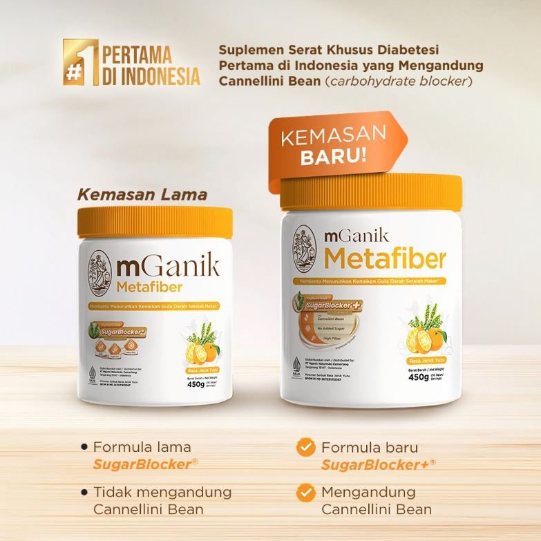mGanik Metafiber Sugar Blocker Asli Original Obat Alami Diabetes Gula Darah Tinggi