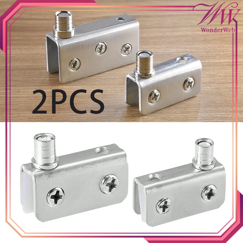 Isi 2pcs Engsel Pivot Jepit Kaca Stainless Steel Engsel Pivot Kaca Jepit 5-10mm Engsel Kaca Jepit En