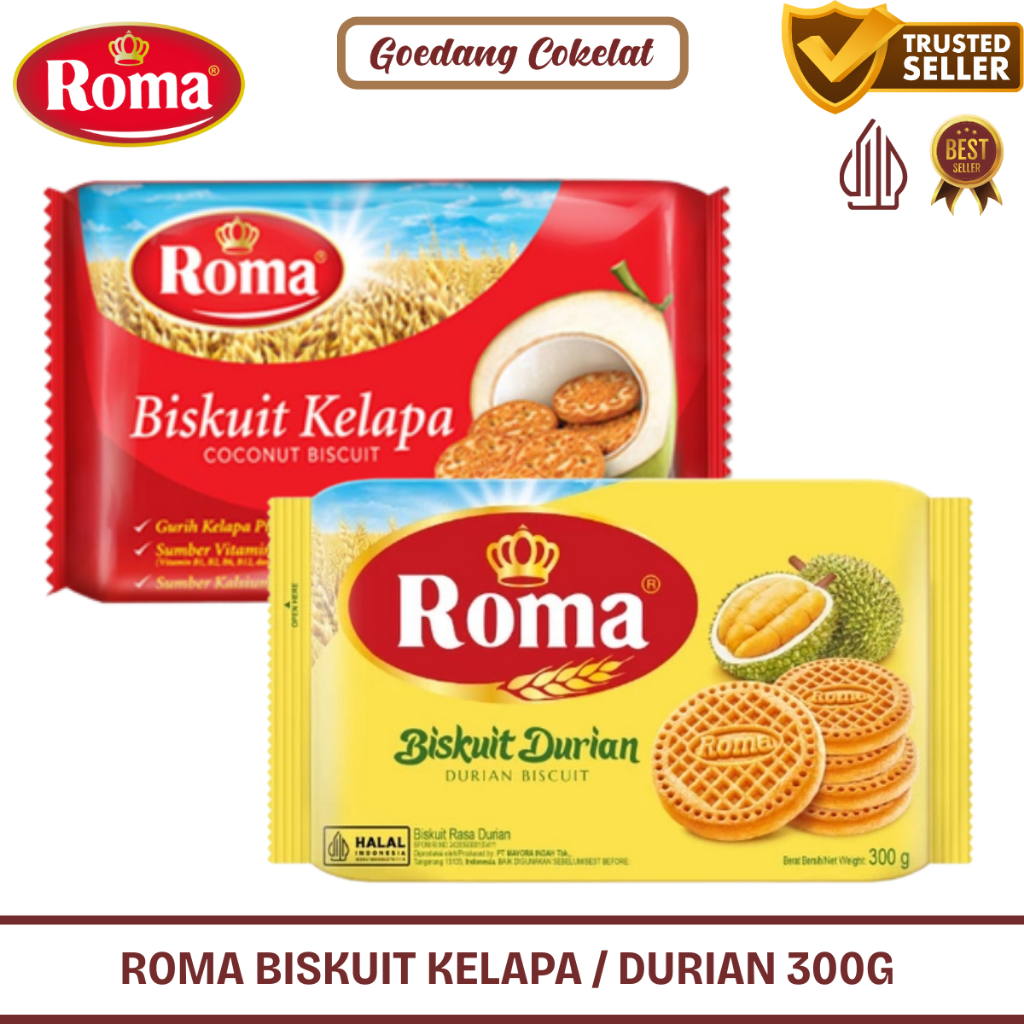 

Biskuit Roma Biskuit Kelapa Durian Kemasan Besar Pack 300 gr