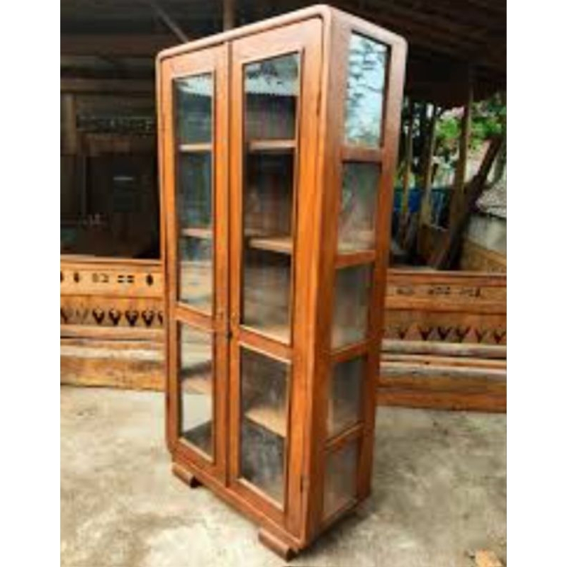 LEMARI HIAS PAJANGAN JATI 2 PINTU SOLID WOOD TEAK