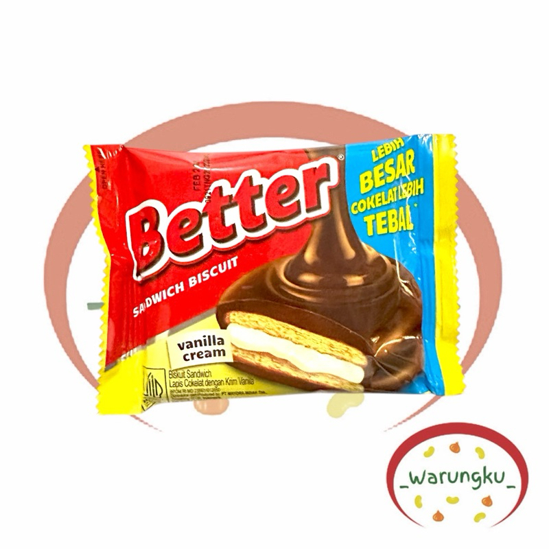 

BETTER 1pcs Sadwich Biskuit Lapis Coklat Vanilla Cream