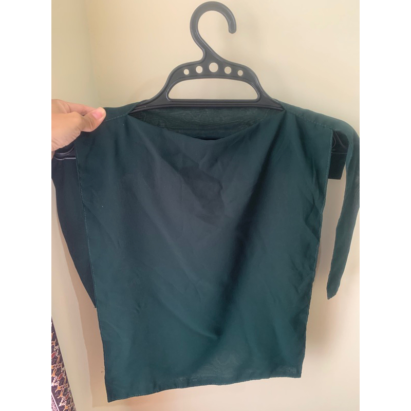 PL Cadar Bandana Poni Sifon Warna Hijau Botol