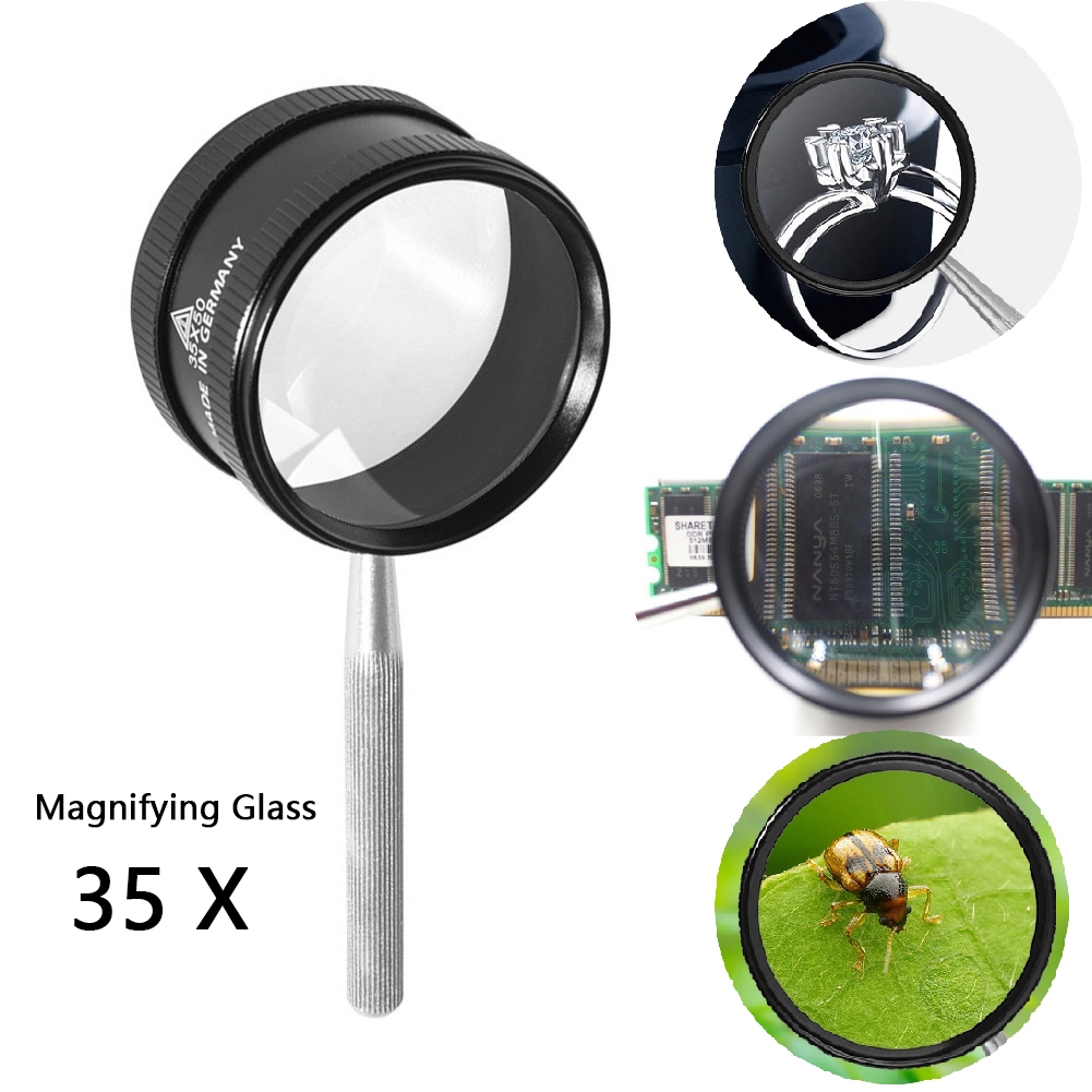 

1PCS 35x 50mm Pembesar Kaca / Lup Lensa Magnifier Handheld / Membaca Perhiasan Komponen / Loupe