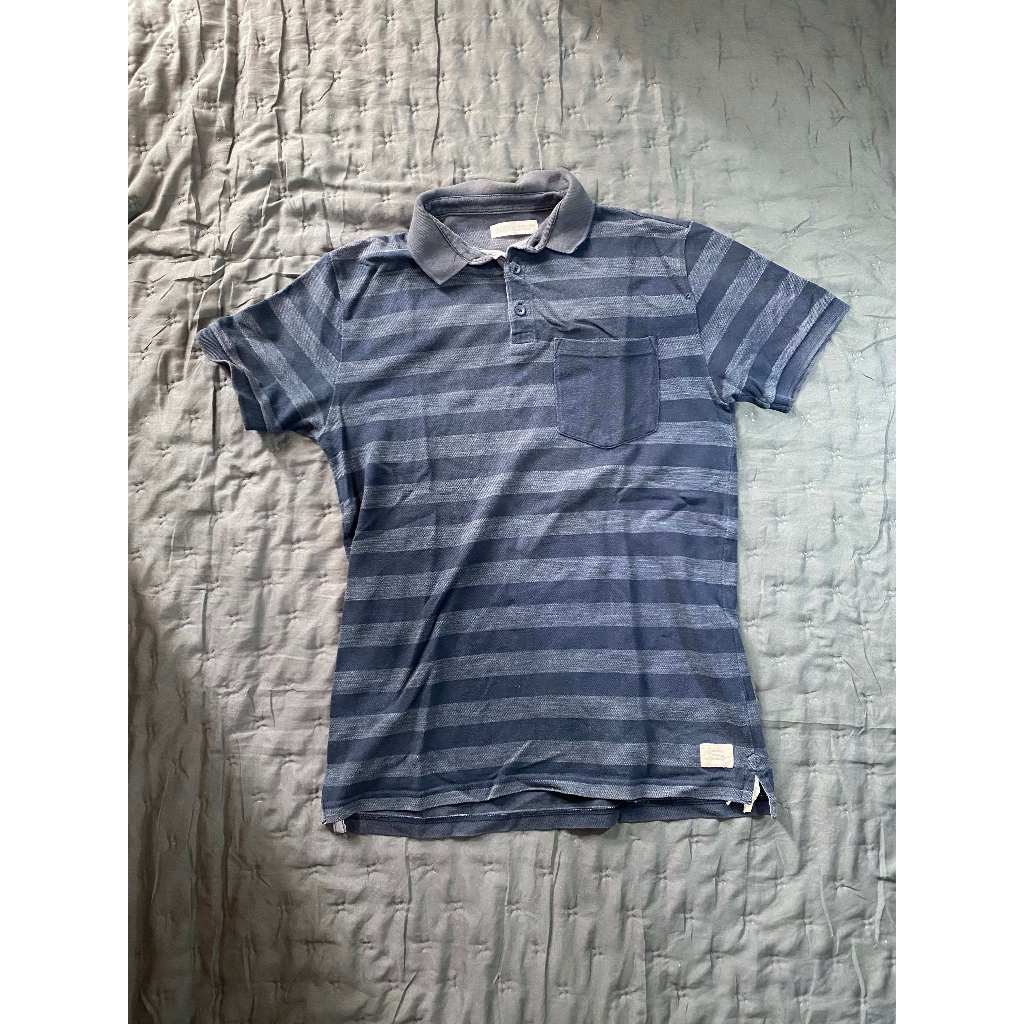 kaos kerah zara salur striped Polo Shirt