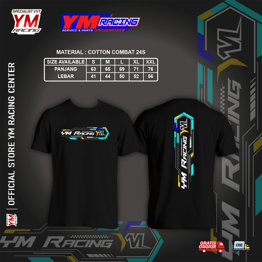 Kaos YM Racing / t-shirt Ym Racing / Tshirt YM Racing / Kaos Racing / Kaos Katun Combat - Kaos Desig