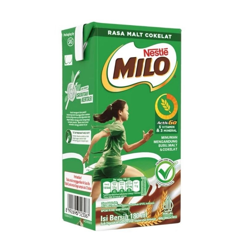 

Milo Activ Go UHT Rasa Malt Cokelat 180 ml Batam