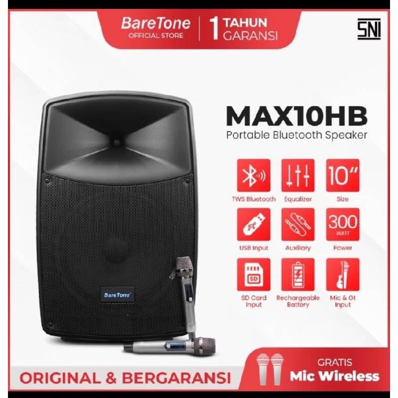Speaker Karaoke portable 10 inch - bluetooth - mic Wireless