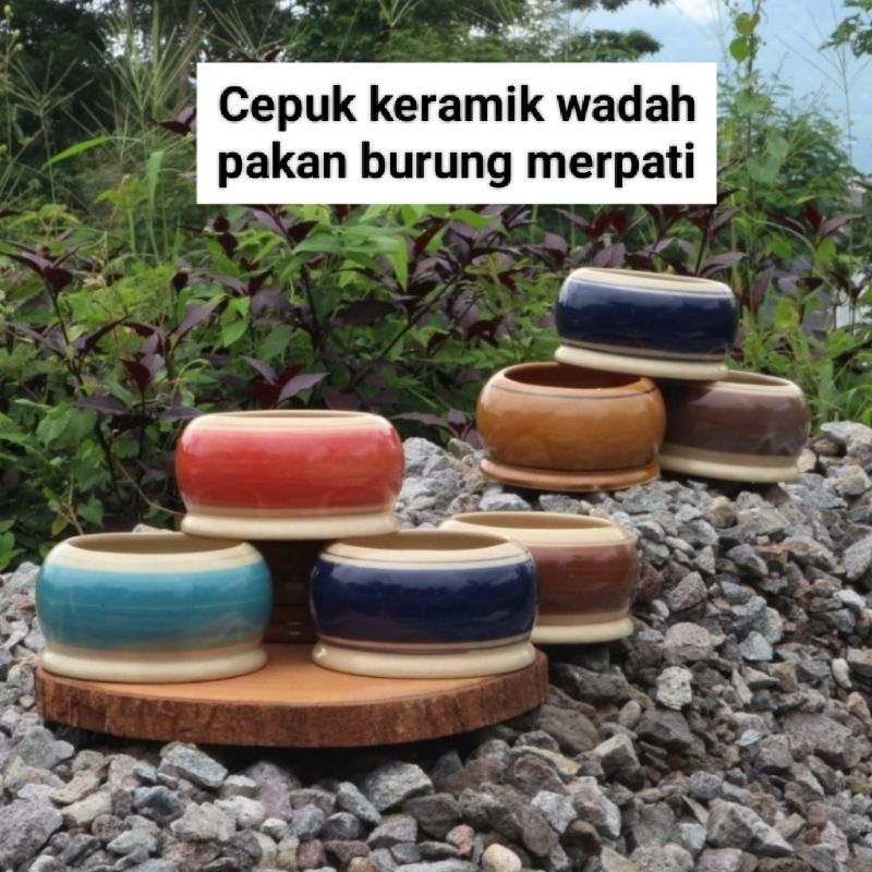 Cepuk Keramik Wadah Pakan Burung Merpati Atau Pot Asbak