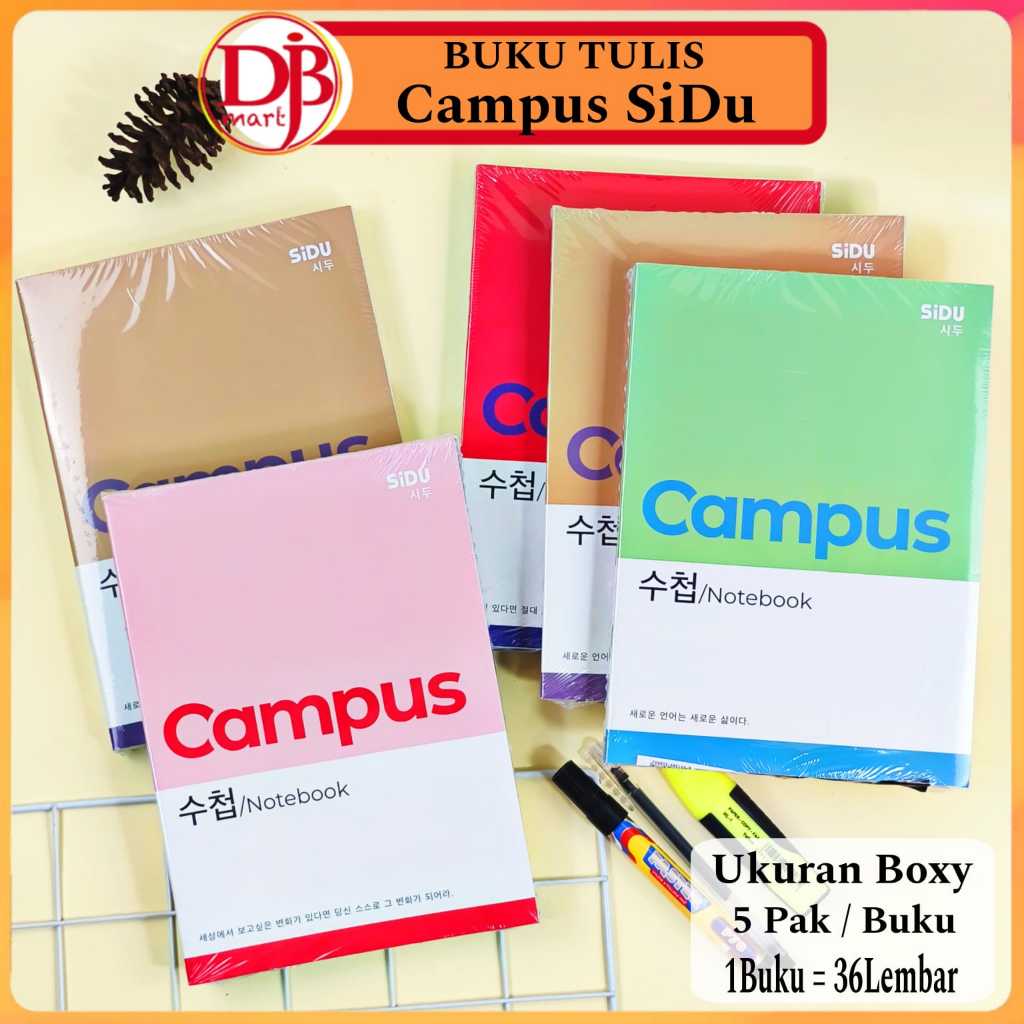

DJB - Buku Tulis SIDU Campus 5 Pcs / Pak | Notebook Korea Isi 36 Lembar | Kertas Halus & Premium