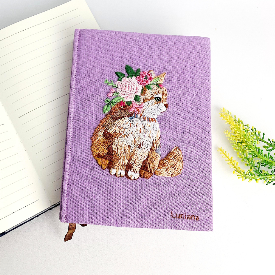 

CAT FLOWER BOOK EMBROIDERY