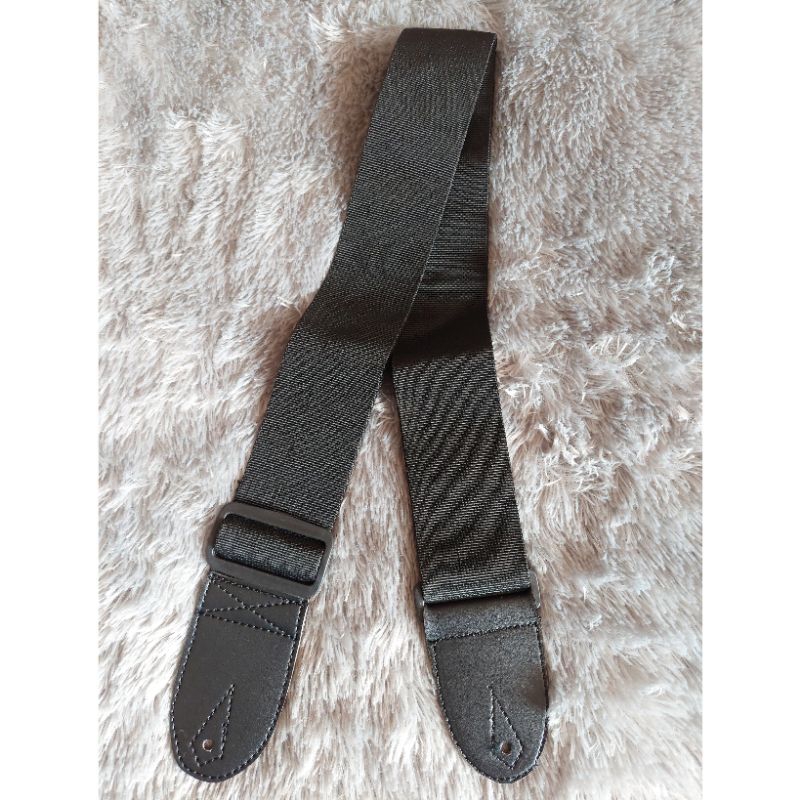 Strap Gitar Polos Hitam - Strap Gitar Bass Polos