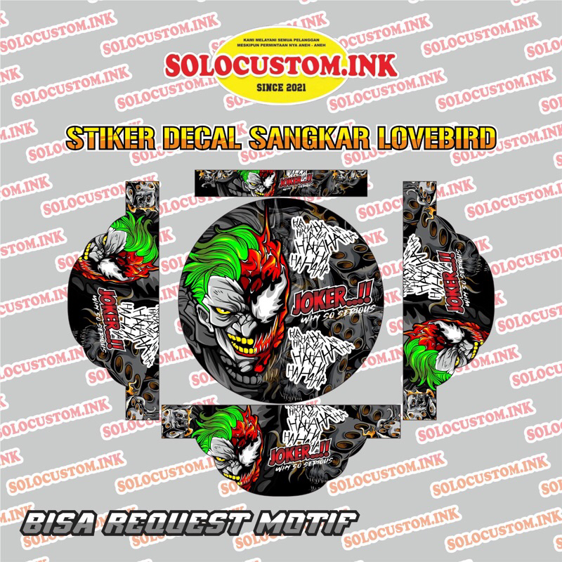 Stiker Decal Sangkar Lovebird / Sogon