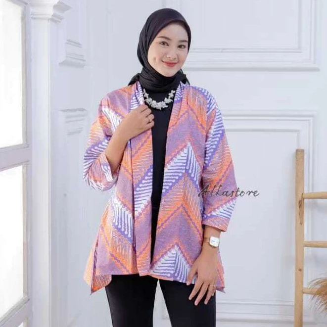 Blazer Batik Wanita Outer Atasan Cewek