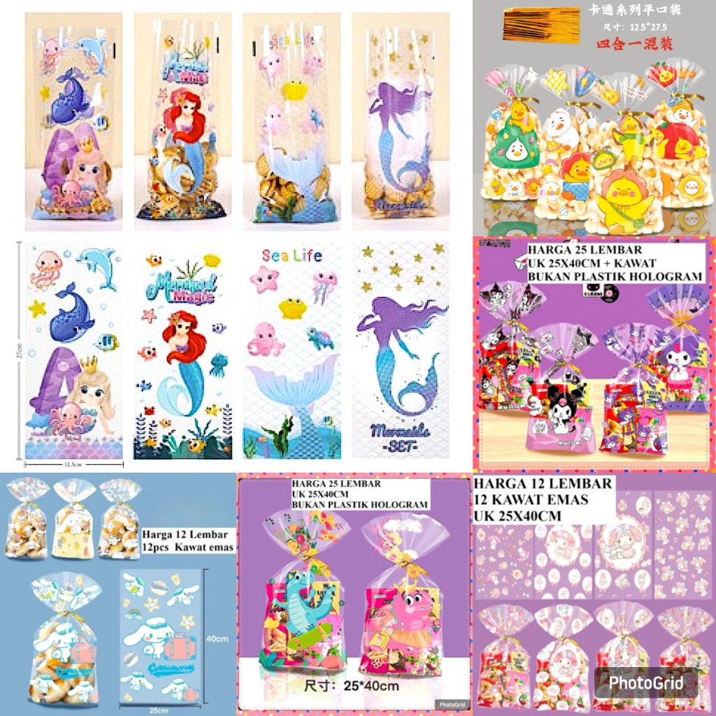 

Kantong Snack Ulang Tahun Plastik Kue Mermaid Kartun Lucu Plastik Bingkisan Anak Ulta Plastik Snack Putri Duyung