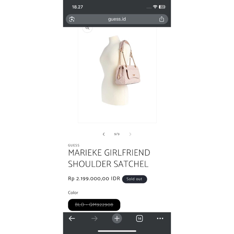 guess shoulder bag marieke pink