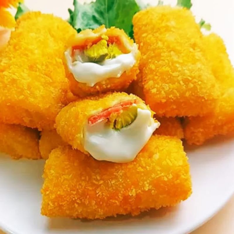

Risoles mayo smoke beff jumbo frozen creamy isi 4pcs telur keju mayo smoke beff