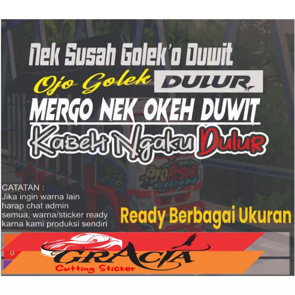 STICKER STIKER KATA KATA MOTIVASI STICKER KACA TRUCK PICKUP KEREN