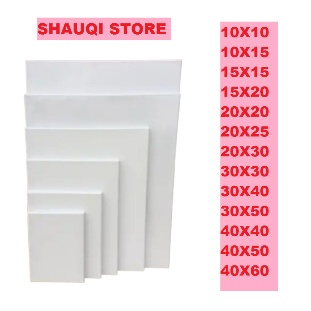 

KANVAS LUKIS UKURAN 10X10, 10X15, 15X15, 15X20, 20X20, 20X25, 20X30, 30X30, 30X40, 40X40, 30X50, 40X50, 40X60