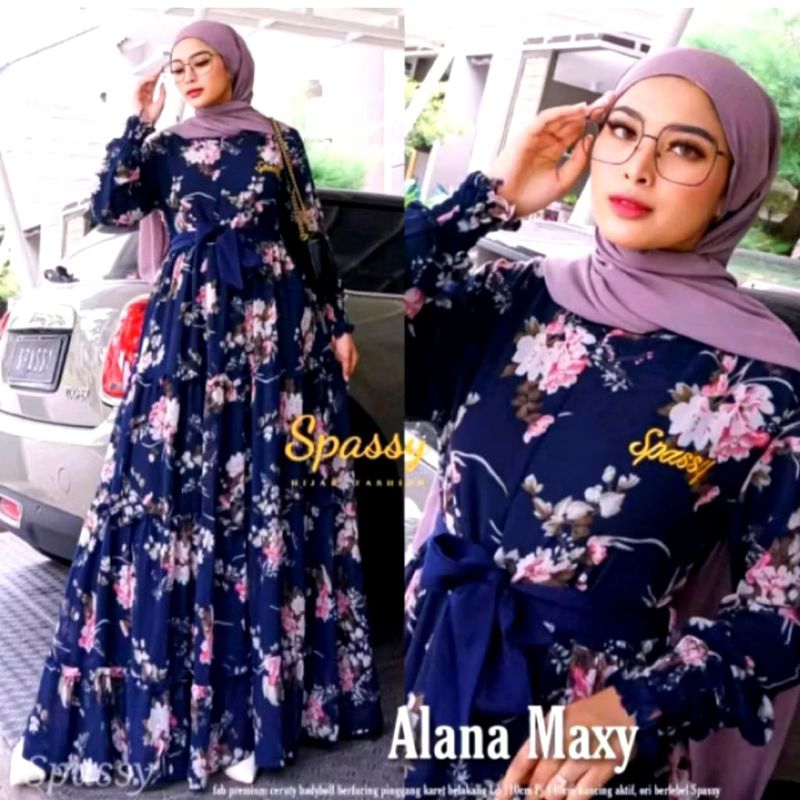 GAMIS MOTIF BUNGA SAKURA MONALISA KATUN JEPANG PREMIUM ORIGINAL MUSLIMAH MURAH TERBARU KEKINIAN